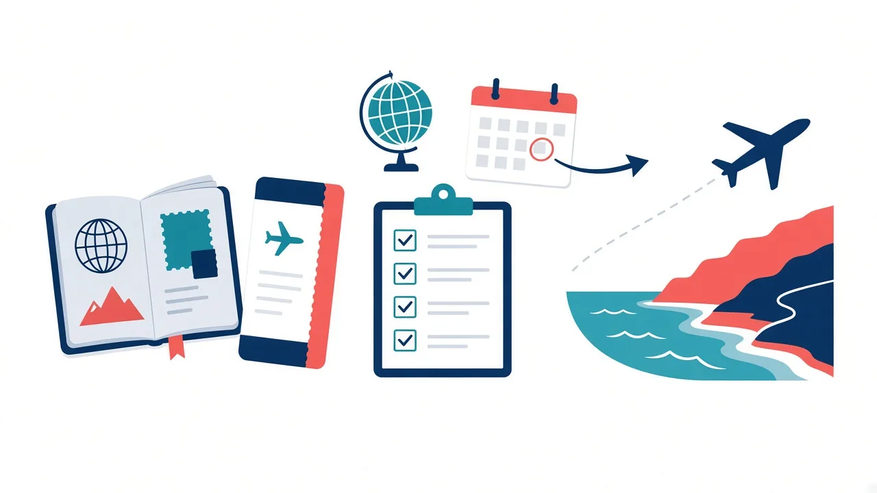 Exit plan checklist: passport, ticket and a dated exit before your permitted stay ends